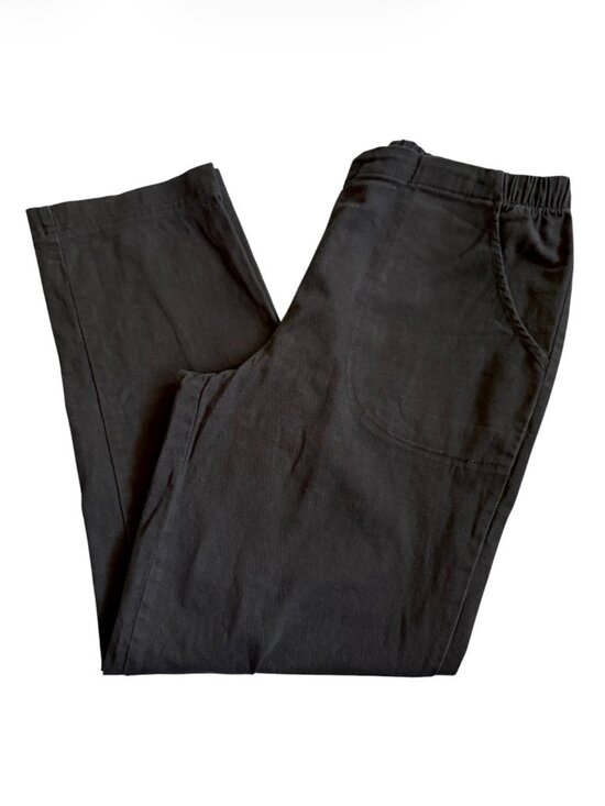 croft & barrow Pants - 3 Pair Black Relaxed-Fit Cotton Pants 8 Petite